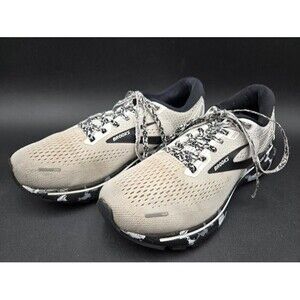 Brooks Shoes Womens 10 B Ghost 14 White Black Camo Running Athletic Sneakers